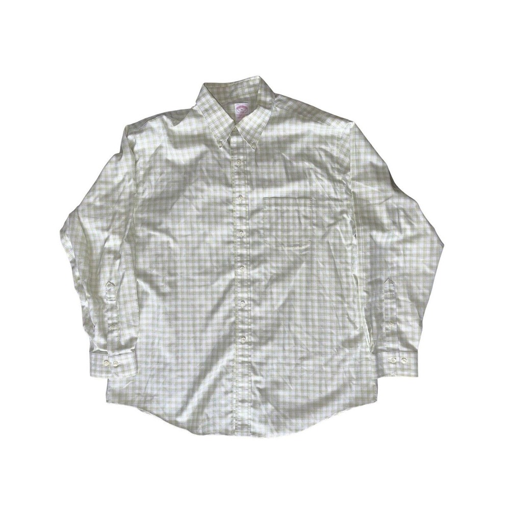 Brooks Brothers '346' Sz. XL Green Check Long Sleeve Button Down